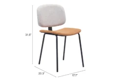 Modern Two Tone Beige Dining Chair Set Of 2 -Furniluxe 304447 beige metal dining chair detail 52