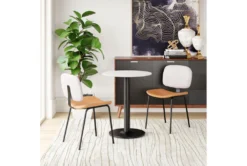 Modern Two Tone Beige Dining Chair Set Of 2 -Furniluxe 304447 beige metal dining chair room 85