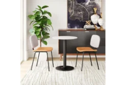 Modern Two Tone Beige Dining Chair Set Of 2 -Furniluxe 304447 beige metal dining chair room 86