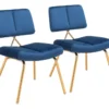 Contemporary Blue Dining Chair Set Of 2 -Furniluxe 304456 blue metal dining chair signature 02