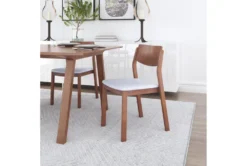 Modern Light Grey And Walnut Dining Chair -Furniluxe 304469 grey wood dining chair room 86