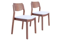Modern Light Grey And Walnut Dining Chair