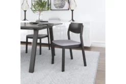 Modern Grey & Black Dining Chair Set Of 2 -Furniluxe 304470 grey wood dining chair room 85