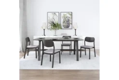 Modern Grey & Black Dining Chair Set Of 2 -Furniluxe 304470 grey wood dining chair room 86