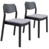 Modern Grey & Black Dining Chair Set Of 2 -Furniluxe 304470 grey wood dining chair signature 02