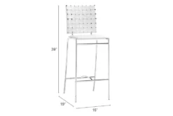 Woven White Counter Bar Stool Set Of 2 12 Woven White Counter Bar Stool Set Of 2 -Furniluxe 304491 white metal dining chair detail 46