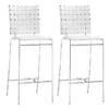 Woven White Counter Bar Stool Set Of 2 -Furniluxe 304491 white metal dining chair signature 02