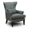 Grey Leather Wingback Accent Chair -Furniluxe 304544 grey leather accent chair signature 01