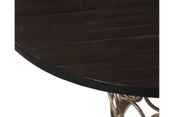 Tina Brass 55" Round Dining Table -Furniluxe 304603 brown wood dining table detail 45