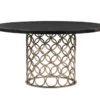 Tina Brass 55" Round Dining Table 1 Tina Brass 55" Round Dining Table -Furniluxe 304603 brown wood dining table signature 01