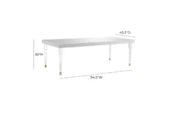 Glossy Lacquer 94" Dining Table 9 Glossy Lacquer 94" Dining Table -Furniluxe 304617 white wood dining set detail 44