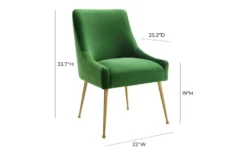 Trix Green Velvet Dining Chair -Furniluxe 304619 green fabric dining chair front 02