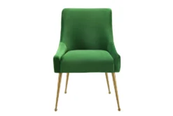Trix Green Velvet Dining Chair -Furniluxe 304619 green fabric dining chair front 03
