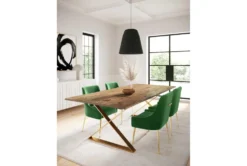 Trix Green Velvet Dining Chair -Furniluxe 304619 green fabric dining chair room 85