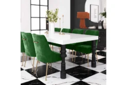 Trix Green Velvet Dining Chair -Furniluxe 304619 green fabric dining chair room 86
