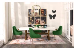 Trix Green Velvet Dining Chair -Furniluxe 304619 green fabric dining chair room 95