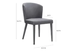 Marry Grey Velvet Dining Chair -Furniluxe 304624 grey fabric dining chair detail 44