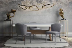 Marry Grey Velvet Dining Chair -Furniluxe 304624 grey fabric dining chair room 86