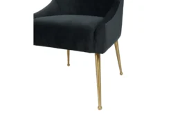 Trix Black Velvet Dining Chair -Furniluxe 304630 black fabric dining chair detail 44