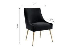 Trix Black Velvet Dining Chair -Furniluxe 304630 black fabric dining chair front 02