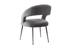 Rishi Grey Velvet Dining Chair -Furniluxe 304631 grey fabric dining chair back 82