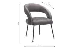 Rishi Grey Velvet Dining Chair -Furniluxe 304631 grey fabric dining chair detail 44