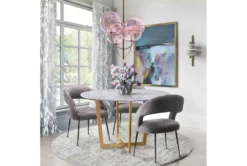 Rishi Grey Velvet Dining Chair -Furniluxe 304631 grey fabric dining chair room 86