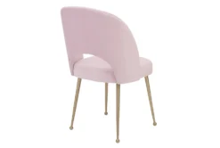 Shirley Blush Velvet Dining Chair -Furniluxe 304635 pink fabric dining chair back 82
