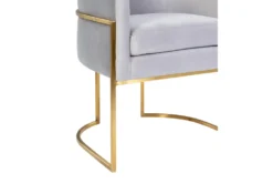 Elle Grey Velvet Dining Side With Gold Leg -Furniluxe 304639 grey fabric dining chair detail 44