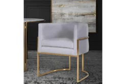 Elle Grey Velvet Dining Side With Gold Leg -Furniluxe 304639 grey fabric dining chair side 14