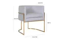 Elle Grey Velvet Dining Side With Gold Leg -Furniluxe 304639 grey fabric dining chair side 15