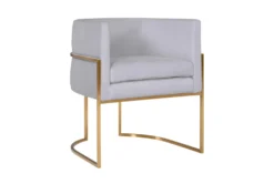 Elle Grey Velvet Dining Side With Gold Leg