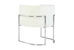 Elle Cream Velvet Dining Chair With Silver Leg -Furniluxe 304640 white fabric dining chair back 82
