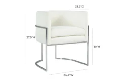 Elle Cream Velvet Dining Chair With Silver Leg -Furniluxe 304640 white fabric dining chair side 15