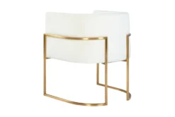 Elle Cream Velvet Dining Chair With Gold Leg -Furniluxe 304641 white fabric dining chair back 82