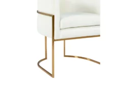 Elle Cream Velvet Dining Chair With Gold Leg -Furniluxe 304641 white fabric dining chair detail 44