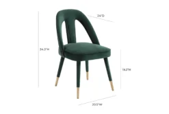 Terra Forest Green Velvet Dining Chair -Furniluxe 304644 green fabric dining chair detail 45