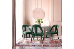 Terra Forest Green Velvet Dining Chair -Furniluxe 304644 green fabric dining chair room 85