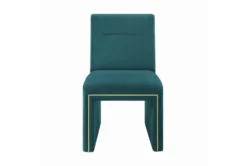 Affa Teal Performance Velvet Dining Chair -Furniluxe 304647 blue fabric dining chair front 02