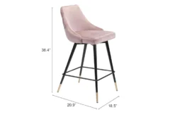 Piccol Pink Counter Stool -Furniluxe 304817 metal detail 49