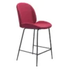 Red Scooped Counter Stool -Furniluxe 304843 metal signature 01