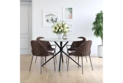 Kevin Dark Brown Dining Chair -Furniluxe 304858 metal room 86