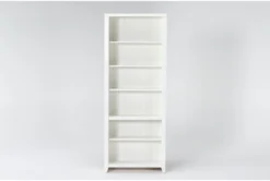 Furniluxe -Furniluxe 304935 white wood bookcase front 02