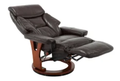 Nigel Brown Faux Leather Swivel Recliner With Adjustable Headrest -Furniluxe 304967 brown polyurethane recliner detail 44