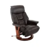 Nigel Brown Faux Leather Swivel Recliner With Adjustable Headrest -Furniluxe 304967 brown polyurethane recliner signature 01