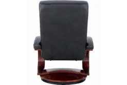 Boden Black Leather Reclining Swivel Chair And Ottoman -Furniluxe 304977 black leather chair and ottoman set back 82