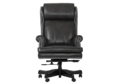 Richland Black Leather Desk Chair 5 Richland Black Leather Desk Chair -Furniluxe 305252 grey leather office chair front 02