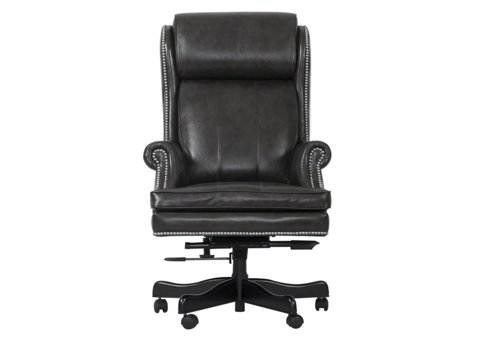 Richland Black Leather Desk Chair 4 Richland Black Leather Desk Chair - Image 2
