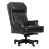 Richland Black Leather Desk Chair -Furniluxe 305252 grey leather office chair signature 01