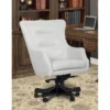 Glendower Leather Desk Chair -Furniluxe 305254 white leather office chair signature 01